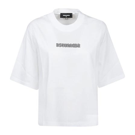 Dsquared2, T-Shirts Wit, Dames, Maat:S