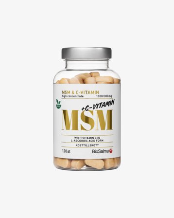 BioSalma MSM + C-vitamin - 120 tabletter, Kosttillskott, Vitaminer & Mineraler, Mineraler