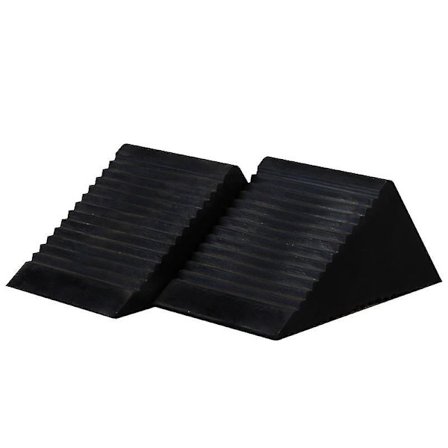 Bærbare bil-antislipp-stoppere, parkeringsplass-gummi-stoppere for dekk, 2 stk - svart