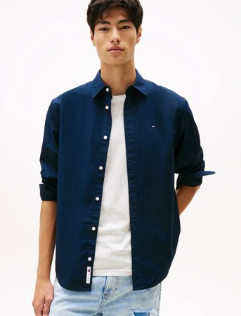 Tommy Jeans Tjm Reg Poplin Shirt - Navy - XS