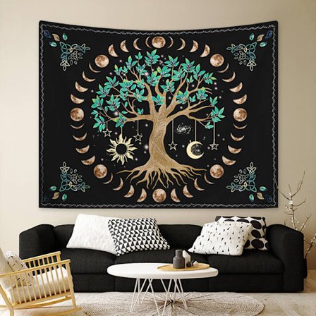 130x150cm Livets tre veggteppe for naturdekorasjon
