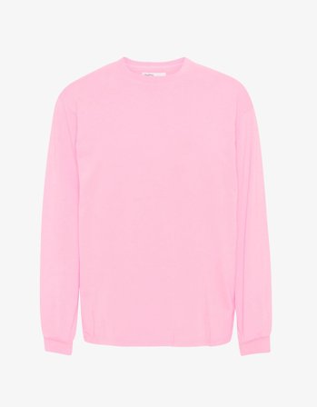 Oversized Organic LS T-shirt - Flamingo Pink - L