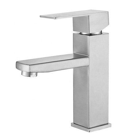 Badrumsblandare Bänkmonterad 304 Borstad Rostfritt Stål Enkel