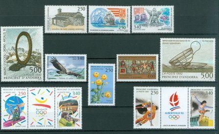 Fransk Andorra - Årgang 1992 - Postfrisk - YT 413-424