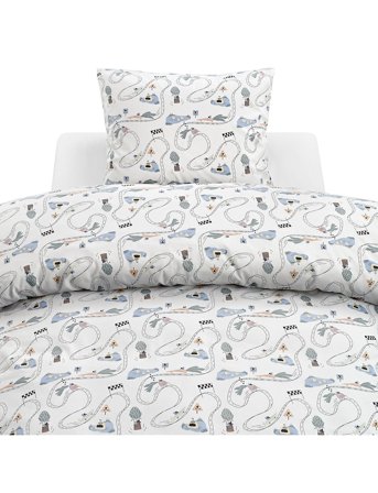 Borganäs of Sweden 2-Dels Set Mini Rally Offwhite - White - 1ST 150X210CM