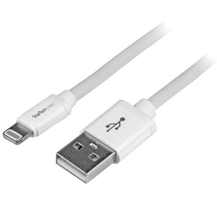 StarTech 2m (6ft) Long White Apple 8-pin Lightning Connector to USB Cable for iPhone / iPod / iPad - Charge and Sync Cable (USBLT2MW) -