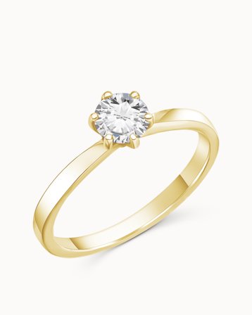 Solitairering Celeste 18K Gultguld Naturlig Diamant 0.50 Carat - Forlovelsesringe & Vielsesringe hos Vanbruun