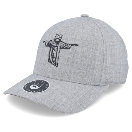 Bearded Man - Grijs flexfit Cap - Bless You Heather Grey Flexfit @ Hatstore