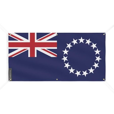 Banner Flag of Cook Islands 6 silmukkaa 100x200cm polyesteriä