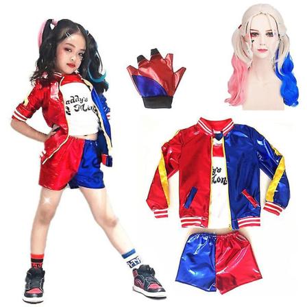 5 kpl Harley Quin Cosplay -asu Halloween Cosplay -asu aikuisille ja lapsille Yz Kid-XL