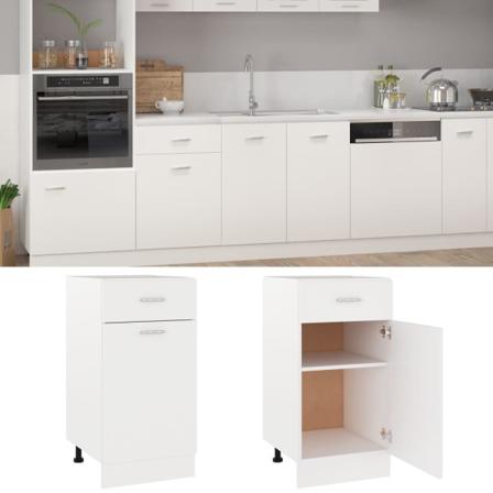 Vidaxl Underskåp Med Låda Vit 40x46x81,5 Cm Spånskiva Vit