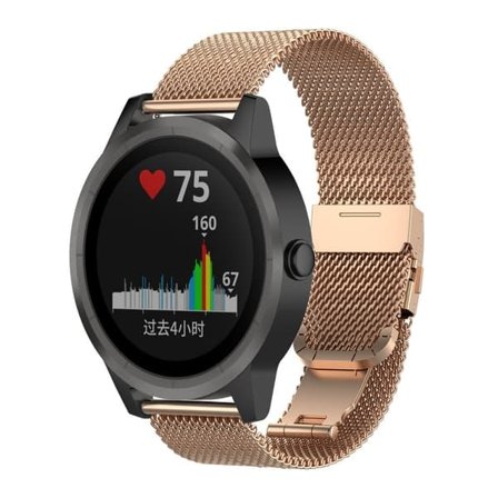 Klockarmband Garmin VivoActive/Vivomove/Forerunner 20 mm rostfritt stål Roséguld