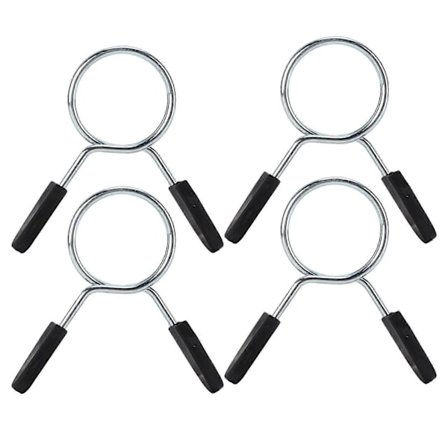4 stk. vægtstangsklemmer fjederkraveclips gym vægt håndvægt fjederlås standard løftesæt indvendig diameter 48 mm (4 stk.)