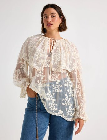 Lindex Bluse I Blonde - Cream - XS