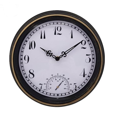 Vandtæt udendørs have retro termometer vægur lavet af plastik