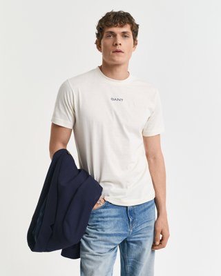 GANT - Liten GANT grafisk t-skjorte til herre cream