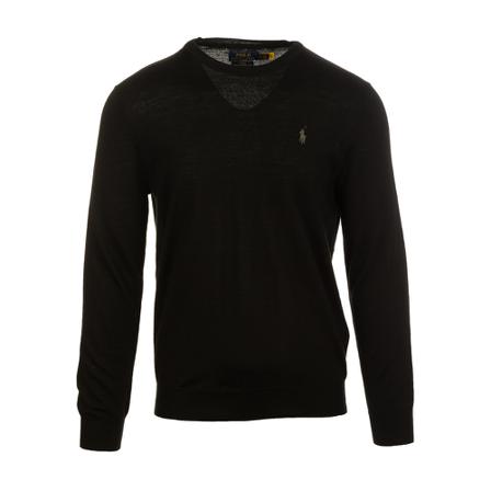 Ralph Lauren Round-neck Strik Sort, Herre Strik