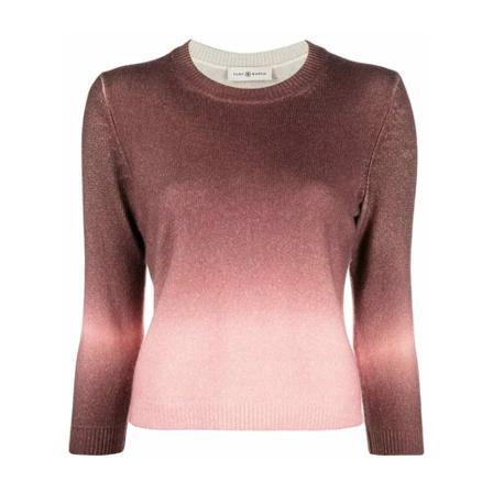 Tory Burch Round-neck Strik Pink, Dame Striktrøjer