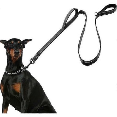 Hundebånd for store hunder, trafikkstopp 2 håndtak for ekstra kontroll