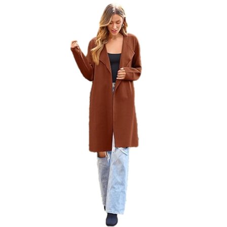 Dame Lang Uldbluser Cardigan Let Casual Frakke