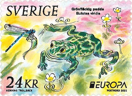 Sverige - EUROPA 2021 Truet nationalt dyreliv - Postfrisk rullefrimærke