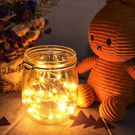 10-pack 1m Mini LED Ljusslinga Batteridriven Gul—pa