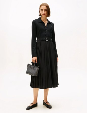 Tommy Hilfiger Interlock Mix Media Polo Drs Ls - Black - XL