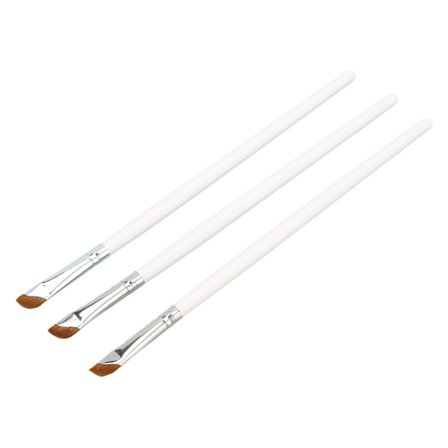 3st vinklad eyelinerborste Ultratunn snedställd Eyeliner make-up borste med bekvämt grepp Vit