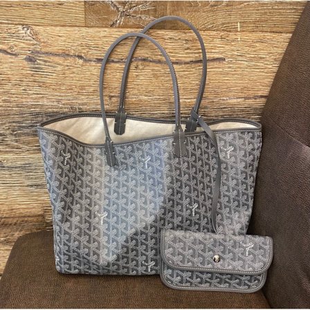 Hundetand Taske Stor Kapacitet Håndtaske Mor Taske Pung Gave Damer Grå