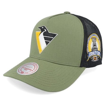 Mitchell & Ness - NHL Grün Trucker Cap - Hatstore Exclusive x Pittsburgh Penguins Finals Olive Trucker @ Hatstore