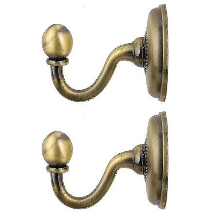 2x Metal Gardinholdere Væghængte Tie Back Hooks Hanger Holder Vindue Gardin Hooks