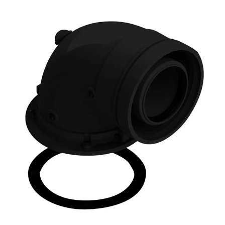 Curva coassiale Ferroli 90° girevole 360° con passo 45° ø 100/60 mm - PER CALDAIA FERROLI