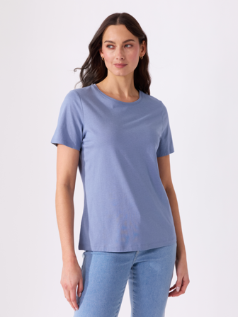 MATCH - Ava t-skjorte - Va Vite - Str. XL - Dame - Topper & T-skjorter - Blå - 50% bomull, 50% modal