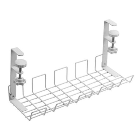 Kabelkanal i stål for skrivebord - Hvit