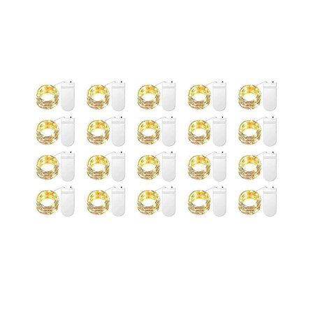 20-pakning Batteridrevne lyslenker 1 m 20 LED Minilamper Stjernelys for Mason-krukker Jul, Varmhvit Kvalitetsgaver