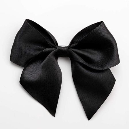 Stora Satinbandrosetter Självhäftande 10-pack, 10 cm Rosett Bredd, Svart