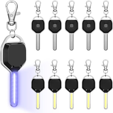 10 stk Mini Nøglering Lommelygte Nøglering Fakkel Lys LED Lille 7