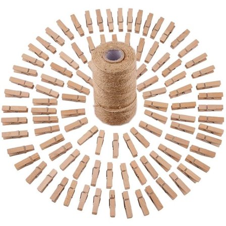 Mini puiset pyykkipojat 4.8cm - Pakkaus 100 pientä puista pyykkipoikaa - Koristeelliset puukuvakehykset DIY-askarteluun