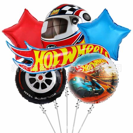 6 st Hot Wheels Ballonger Kit, 45 cm Aluminiumfolieballonger, Hot Wheels Födelsedagsfest, Baby Shower, Halloweenfest Bakgrundsdekoration, Hot Car