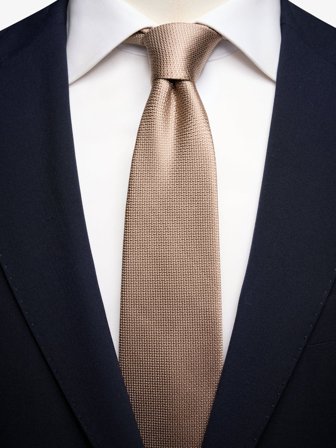 John Henric Men's Beige Struktur Krawatte Size 7,5