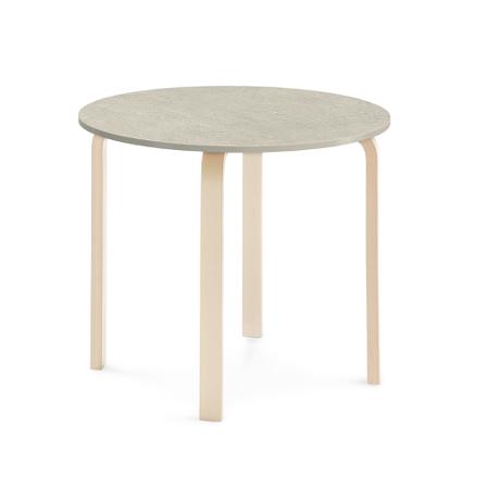 Tisch ELTON, Ø 900x710 mm, Linoleum grau, Birke