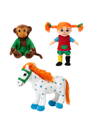 PIPPI Jubileumsutgåva Docka Pippi, 3 delar Mjukisdjur Unisex Flerfärgad ONESIZE