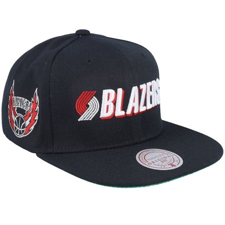 Mitchell & Ness - NBA Sort snapback Kasket - Portland Trail Blazers Triple Play Black Snapback @ Hatstore