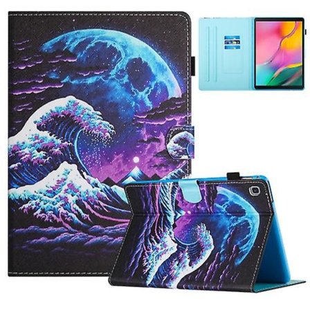 Til Samsung Galaxy Tab S6 Lite Farvet Tegning Stitching Læder Tablet Smart Case