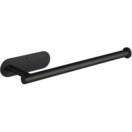 Sort køkkenrulleholder, ingen boring, selvklæbende, til opbevaring og organisering, vægmonteret [DB]