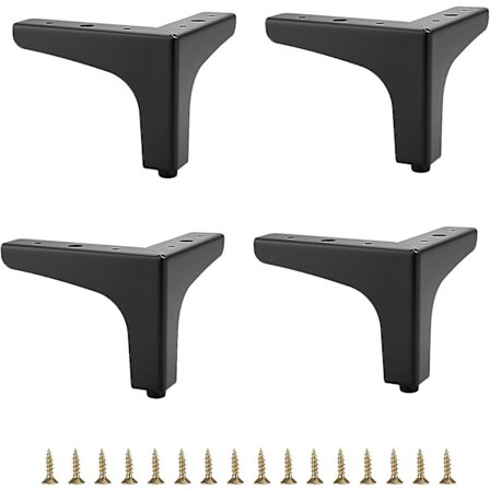 10cm Metal Sofa Ben 4 stk Moderne Møbelfødder Sofa Møbler Riser Fødder Ben DIY Møbler Udskiftningsfødder til TV-skab Sofa Skab, Sort