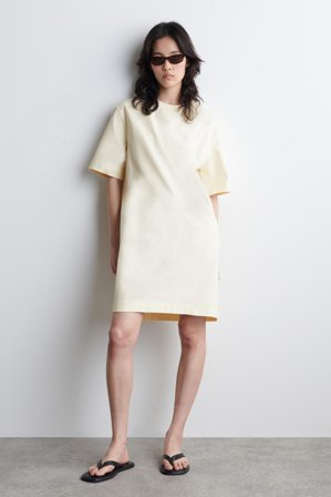COS Women's Cotton Mini T-Shirt Dress in White