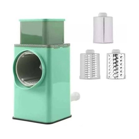 Monitoiminen raastin, vihannesleikkuri, päivitetty juustoraastin, 3 vaihdettavalla terällä