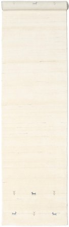 Wol Vloerkleed Gabbeh Loom Two Lines Gebroken Wit Gangloper Klein Oeko-Tex