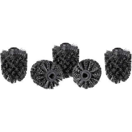 Svart reservebørstehode for toalettbørste, sett med 5, hull 8*10 cm